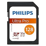 Philips Ultra Pro SDXC Card 128 GB UHS-I U3, Lesegeschwindigkeit bis zu 100 MB/s, V30,...