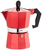 Espressokocher Classico metallic rot, 3 Tassen