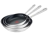 Tefal Jamie Oliver Brushed 3-teiligiges Pfannenset E011S3 | Bestehend aus Pfanne 20 cm...