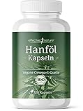 Hanföl Kapseln - Bio Hanfsamenöl kaltgepresst in veganen Kapseln - 2880mg pro Tag -...