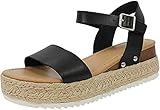 HOBTEC Damen offene Zehenplattform mit geringer Ferse Rutschfeste Sliders Sandalen, Slip...