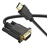 HDMI auf VGA Kabel, HDMI auf VGA Monitor Videokabel (Stecker auf Stecker) 1080P Audio HDTV...