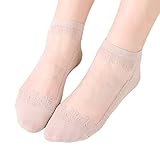 IQYU Hausschuhsocken Damen Winter Paar Ballerina-Socken für Damen, feste Spitzensocken,...