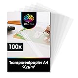 OfficeTree 100 Blatt Transparentpapier A4 Bedruckbar - Pergamentpapier zum Bedrucken auch...