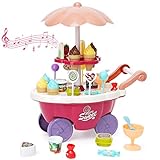 Ice Cream Cart Eiswagen Kinder Eiscreme Eisverkauf Spielset-Set für 3 Jahre Kaufladen...