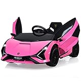 COSTWAY 12V Lamborghini Kinder Elektroauto mit 2,4G-Fernbedienung, Kinderauto 3-5km/h mit...