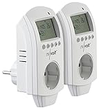 revolt Stecker-Thermostat: 2er-Set Digitale Steckdosen-Thermostate für Klimageräte,...