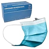 ARNOMED Masken Medizinisch 50x, Masken in Blau, OP Masken CE zertifiziert 3-lagig,...