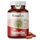 Hagebutten Kapseln hochdosiert BIO | 180 Stück | 595mg reines Hagebuttenpulver pro Kapsel...