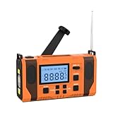 Greethga Notfallwetterradio, 10000mAh Wetterwarnradio mit Solarladung, Handkurbel- und...