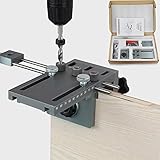 HUKOER 6/8/10/15mm Bohrschablone Auf Holz zentriert, 3-in-1 Doweling Jig Kit