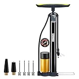 SZSHIMAO Fahrradpumpe, Standluftpumpe, Ballpumpe, Bike Standpumpe, mit 160 PSI Hochdruck...