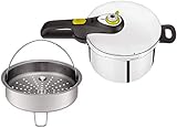 Tefal Secure 5 Schnellkochtopf P25307 | inklusive Dampfkorb mit Dreifuß | 6 L...