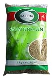 Rasetta Rasensamen Grassamen Schattenrasen, 1 kg für ca. 40qm - für schattige und...