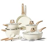 CAROTE Topfsets Pfannenset 14-Teilig,Pfanne 24cm,Stielkasserolle,Topf,Tiefe Bratpfanne...