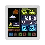 Wetterstation Funk mit Außensensor, Funkwetterstation mit Wettervorhersage, Farbdisplay,...