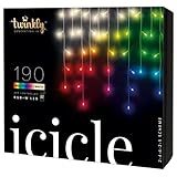 Twinkly Icicle – App-gesteuerte LED-Eiszapfen-Lichterkette mit 190 RGB+W (16 Millionen...