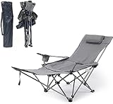 Premium Campingstuhl mit abnehmbarer Fußstütze, faltbarer Stuhl, leicht, Angelstuhl,...