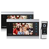 TMEZON Video Türsprechanlage Türklingel Intercom System, 2x1080P 7 Zoll Monitor mit...