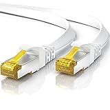 7,5m CAT 7 Netzwerkkabel Flach - Ethernet Kabel - Gigabit Lan 10 Gbit s - Patchkabel -...