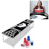 JOIEYOU Beer Pong Tisch Set Bierpongtisch Klappbarer Table Höhenverstellbar für Bier...