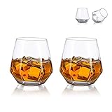 Diamond Whisky Glasses 2er-Set Gekipptes Scotchglas 300 Ml Whiskyglas Moderner Look Für...
