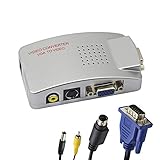 VGA-Cinch-Adapter, Composite-AV-S-Video-VGA-Konverter, Für HDTV, Monitore, Laptop,...