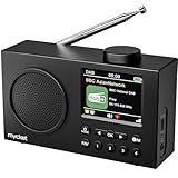 Mycket Tragbares DAB/DAB+ Radio, UKW Digitalradio mit Bluetooth, Kleines Wiederaufladbares...