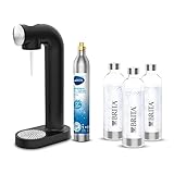 BRITA Wassersprudler sodaONE schwarz inkl. CO2-Zylinder und 3 BPA-freien PET-Flaschen I...