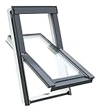 Kunststoff Dachfenster Balio Schwingfenster mit Eindeckrahmen 66x112 cm kompatiebel zum...