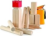 Carromco Kubb Wikingerschach Classic, aus hochwertigem Gummibaumholz mit wetterfester...