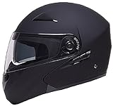 Klapphelm Integralhelm Helm Motorradhelm RALLOX 109 schwarz matt mit Sonnenvisier Größe...