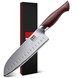 SHAN ZU Profi Santoku küchenmesser 18cm - Japanischer Hochcarbonstahl 10Cr15Mov mit 12°...