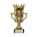 Goldener Pokal mit Gravur - Geschenk individuell personalisiert für Frauen und Männer -...