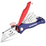 WORKPRO Teppichmesser Faltbares Cuttermesser Universalmesser inkl. 5 Ersatzklingen für...