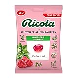 Ricola Himbeere Melisse, 75g Beutel original Schweizer Kräuter-Bonbons mit 13...