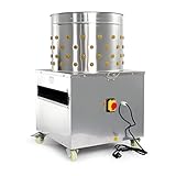 Fudajo Geflügelrupfmaschine 1500W mit Ø50cm Edelstahl-Trommel, 130 Fingern, Wasserring,...