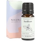 Nikura Basilikumöl - 10ml | Ätherisches Öl | 100% reines natürliches Öl | perfekt...