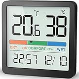 NOKLEAD Digitales Thermo-Hygrometer, Tragbares Thermometer Hygrometer Innen mit hohen...