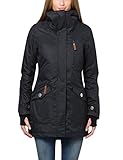 Berydale Damen Funktionsparka Jacke, Schwarz - Gefütterter Winter Parka, XL EU