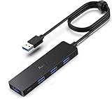 Aceele USB Hub 3.0 mit verlängertem Kabel 120cm, USB Hub auf 4 USB 3.0 verlängerung,...