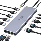 USB C Docking Station Triple Display 13 in 1 USB C 10G Docking Station Dual HDMI Adapter...