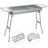 Sunjas Edelstahl Holzkohlegrill, Klappgrill Outdoor BBQ Grills, Portable Campinggrill,...