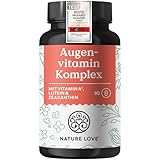 NATURE LOVE® Augenvitamin Komplex - 90 Kapseln mit Vitamin A - mit Lutein, Zeaxanthin und...