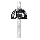 KAMMQI Winkelmesser mit Lineal 0-180 Grad Winkelmesser 200mm Metall Winkelmesser Arm...
