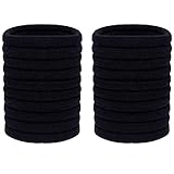 20 Haargummis Schwarz - Premium Gummibänder Haarbänder - elastisch und aus Baumwolle -...