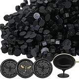 300 Stück Siegelwachs,Schwarz Siegelwachs Perlen achteckiges Wachssiegel-Set für...