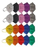 ESLH Colour Mix: 20 Bunte FFP2 Masken farbig gemischt Mundschutz FFP2 je 2X FFP2 Maske...