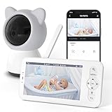 Lazmin112 Video-Babyphone, Kabelloses 5-Zoll-1080P-Babyphone, 355-Grad-Schwenk- und...