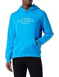 Tommy Hilfiger Herren Hoodie Curve Logo mit Kapuze, Blau (Shocking Blue), L